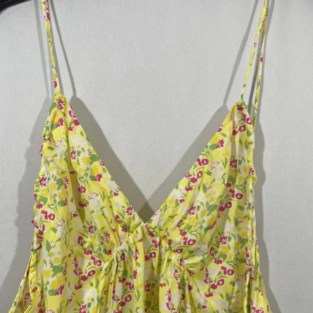 NWT $58 Free People [ Small ] Gardenia Printed Camisole in Lemon Floral‎
